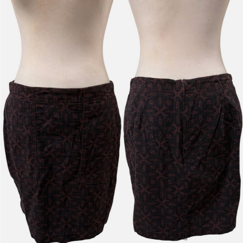 Banana Republic Red Burgundy Patterned Pencil Skirt Size 0 - Picture 11 of 11